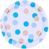 Pioneer Party Signs blue and gold dots 23cm | 8 pieces Pioneer Party Signs blue and gold dots 23cm | 8 pieces