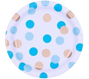 Pioneer Party Signs blue and gold dots 23cm | 8 pieces Pioneer Party Signs blue and gold dots 23cm | 8 pieces