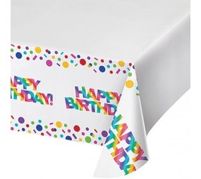 Creative Converting Nappe arc-en-ciel Happy Birthday plastique | 137X259cm