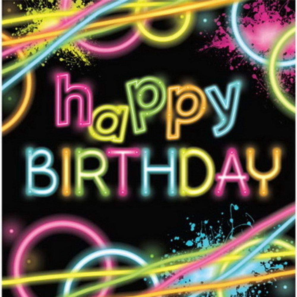 Creative Converting Servietten Glow Party Alles Gute zum Geburtstag | 16 Stücke Creative Converting Servietten Glow Party Alles Gute zum Geburtstag | 16 Stücke