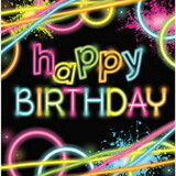 Creative Converting Napkins Glow Party Happy Birthday | 16 pieces Creative Converting Napkins Glow Party Happy Birthday | 16 pieces