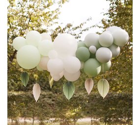 Ginger Ray Sage green balloon kit with leaves per Unit Ginger Ray Sage green balloon kit with leaves per Unit