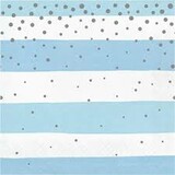 Creative Converting Servetten Blauw & Zilver 32x32cm | 16 stuks Creative Converting Servetten Blauw & Zilver 32x32cm | 16 stuks
