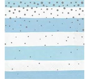 Creative Converting Servetten Blauw & Zilver 32x32cm | 16 stuks Creative Converting Servetten Blauw & Zilver 32x32cm | 16 stuks
