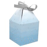 Creative Converting Boîte à friandises Bleue à pois argentés 8x15 cm | 8 pièces