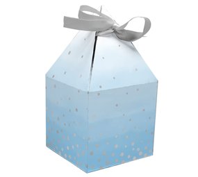 Creative Converting Traktatie box Blauw met zilver stippen 8x15 cm | 8 stuks Creative Converting Traktatie box Blauw met zilver stippen 8x15 cm | 8 stuks