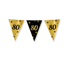 Paper Dreams Vlaggenlijn Slinger 80 jaar Classy | 10 meter Paper Dreams Vlaggenlijn Slinger 80 jaar Classy | 10 meter
