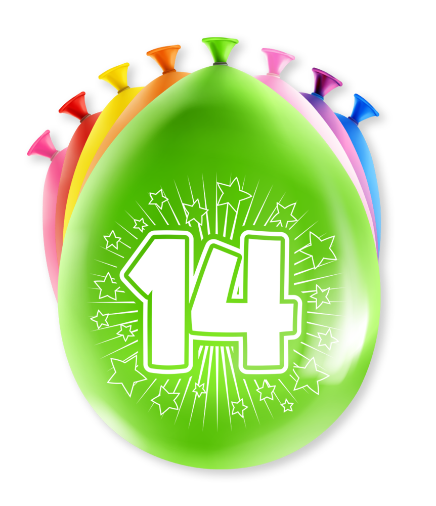 Paper Dreams Balloons 14 years party 30cm | 8 pieces Paper Dreams Balloons 14 years party 30cm | 8 pieces