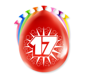 Paper Dreams Ballonnen 17 jaar party 30cm | 8 stuks Paper Dreams Ballonnen 17 jaar party 30cm | 8 stuks