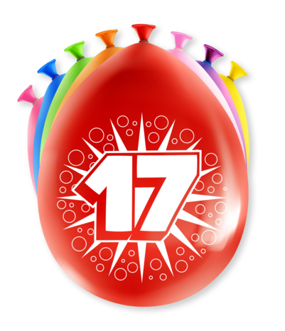 Paper Dreams Ballonnen 17 jaar party 30cm | 8 stuks Paper Dreams Ballonnen 17 jaar party 30cm | 8 stuks