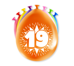 Paper Dreams Balloons 19 years party 30cm | 8 pieces
