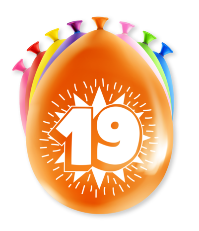 Paper Dreams Ballonnen 19 jaar party 30cm | 8 stuks