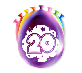 Paper Dreams Ballonnen 20 jaar party 30cm | 8 stuks Paper Dreams Ballonnen 20 jaar party 30cm | 8 stuks