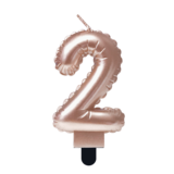 Paper Dreams Candle 2 Foil Balloon Rose Gold | 7cm