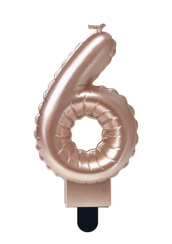 Paper Dreams Candle 6 Foil Balloon Rose Gold | 7cm Paper Dreams Candle 6 Foil Balloon Rose Gold | 7cm