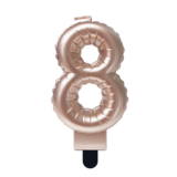 Paper Dreams Kaarsje 8 folie ballon rose goud | 7cm