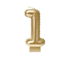 Paper Dreams Kaarsje 1 folie ballon goud | 7cm Paper Dreams Kaarsje 1 folie ballon goud | 7cm