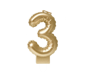 Paper Dreams Candle 3 Foil Balloon Gold | 7cm