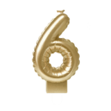 Paper Dreams Candle 6 Foil Balloon Gold | 7cm Paper Dreams Candle 6 Foil Balloon Gold | 7cm