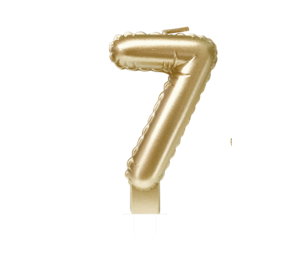 Paper Dreams Kaarsje 7 folie ballon goud | 7cm Paper Dreams Kaarsje 7 folie ballon goud | 7cm