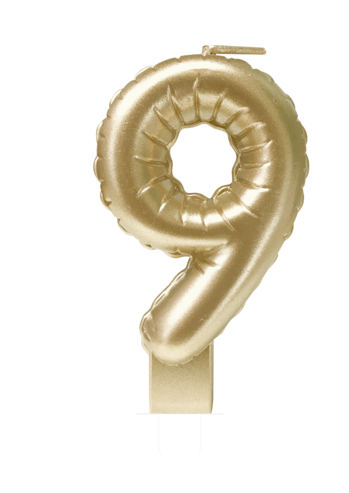 Paper Dreams Kaarsje 9 folie ballon goud | 7cm