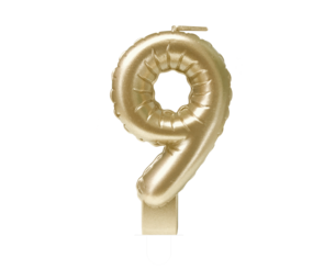 Paper Dreams Bougie 9 Feuille Ballon Gold | 7cm Paper Dreams Bougie 9 Feuille Ballon Gold | 7cm