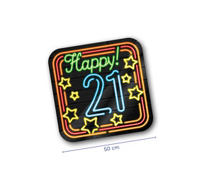 Paper Dreams NEON door signs Happy 21 | 50cm Paper Dreams NEON door signs Happy 21 | 50cm