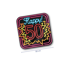 Paper Dreams Neon -Türschilder glücklich 50 | 50 cm Paper Dreams Neon -Türschilder glücklich 50 | 50 cm