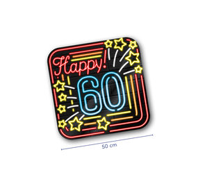 Paper Dreams Neon deurborden Happy 60 | 50cm Paper Dreams Neon deurborden Happy 60 | 50cm