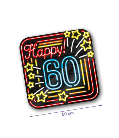 Paper Dreams Neon deurborden Happy 60 | 50cm Paper Dreams Neon deurborden Happy 60 | 50cm