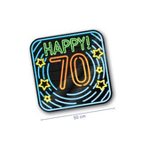 Paper Dreams Neon deurborden Happy 70 | 50cm Paper Dreams Neon deurborden Happy 70 | 50cm