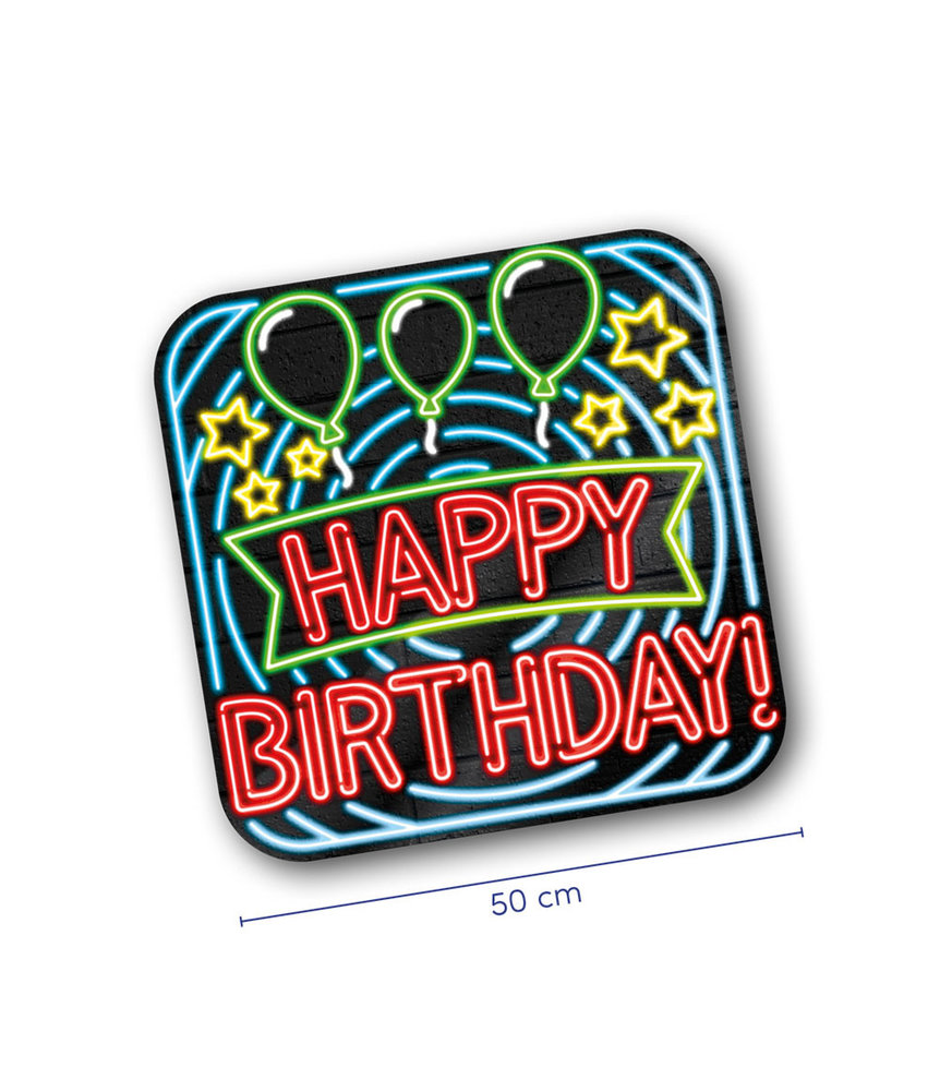 Paper Dreams Neon -Türschilder alles Gute zum Geburtstag | 50 cm