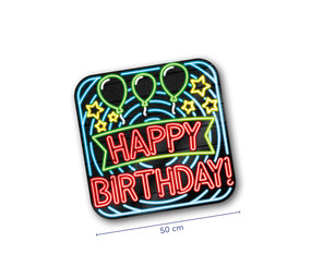 Paper Dreams Plaques de porte néon joyeux anniversaire | 50cm Paper Dreams Plaques de porte néon joyeux anniversaire | 50cm