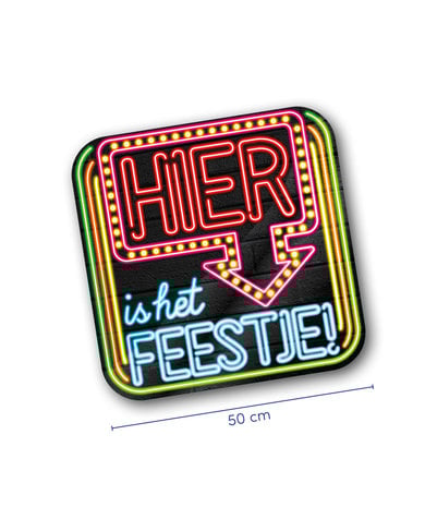 Paper Dreams NEON door signs Here is the party | 50cm Paper Dreams NEON door signs Here is the party | 50cm