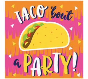 Creative Converting Napkins Mexican Taco 24x24cm | 16 pieces Creative Converting Napkins Mexican Taco 24x24cm | 16 pieces