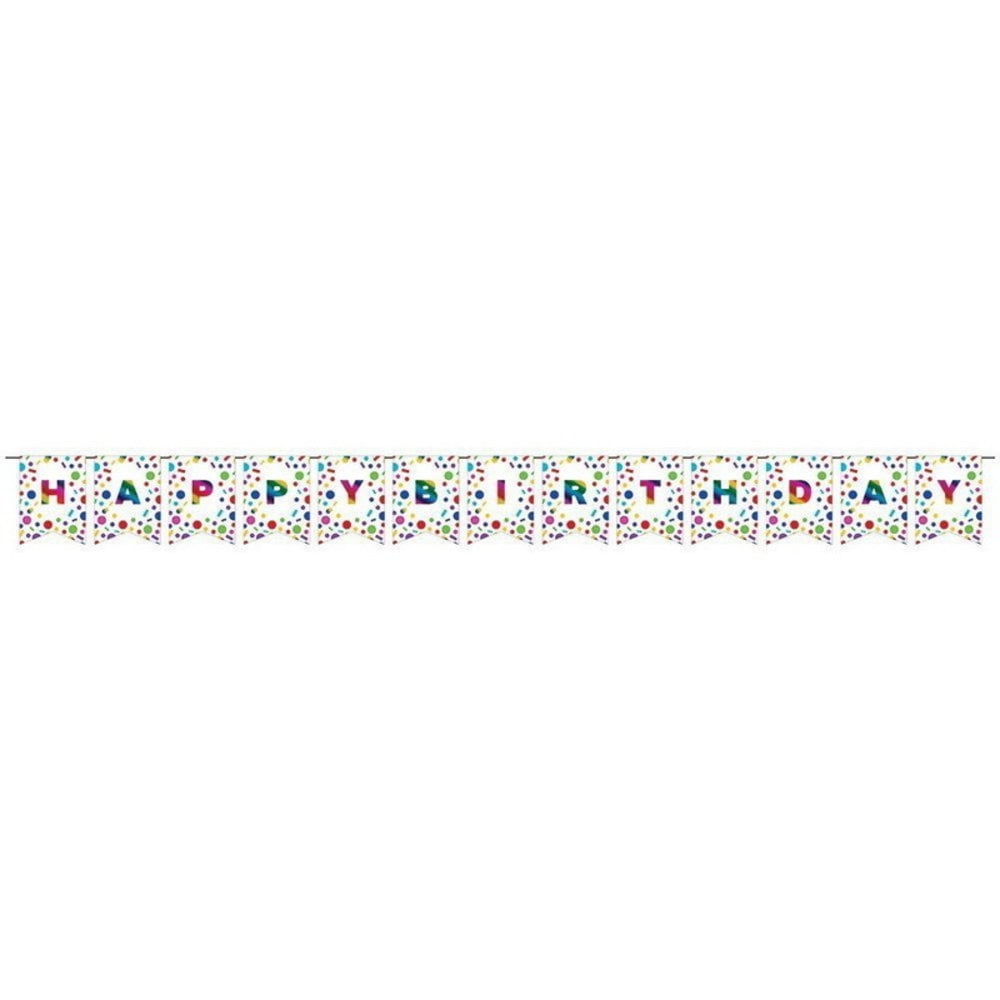 Creative Converting Lettres guirlande arc-en-ciel Happy Birthday | 2.74x20cm Creative Converting Lettres guirlande arc-en-ciel Happy Birthday | 2.74x20cm