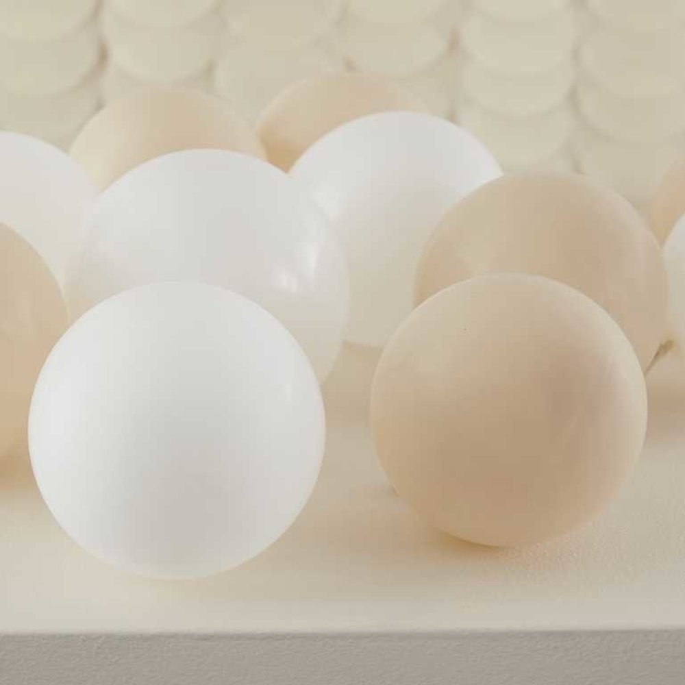 Ginger Ray Nude en Witte Ballonnen 12cm | per set van 40 stuks Ginger Ray Nude en Witte Ballonnen 12cm | per set van 40 stuks