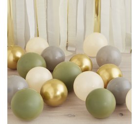 Ginger Ray 40 olive green, gray, gold and nude balloons | per set Ginger Ray 40 olive green, gray, gold and nude balloons | per set