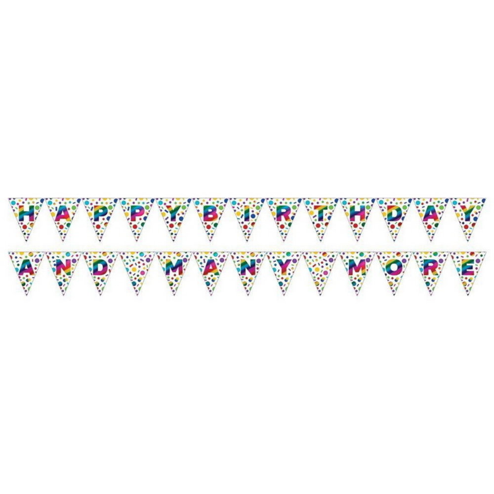 Creative Converting Lettres guirlande arc-en-ciel Happy Birthday And Many More|2.74x20cm Creative Converting Lettres guirlande arc-en-ciel Happy Birthday And Many More|2.74x20cm