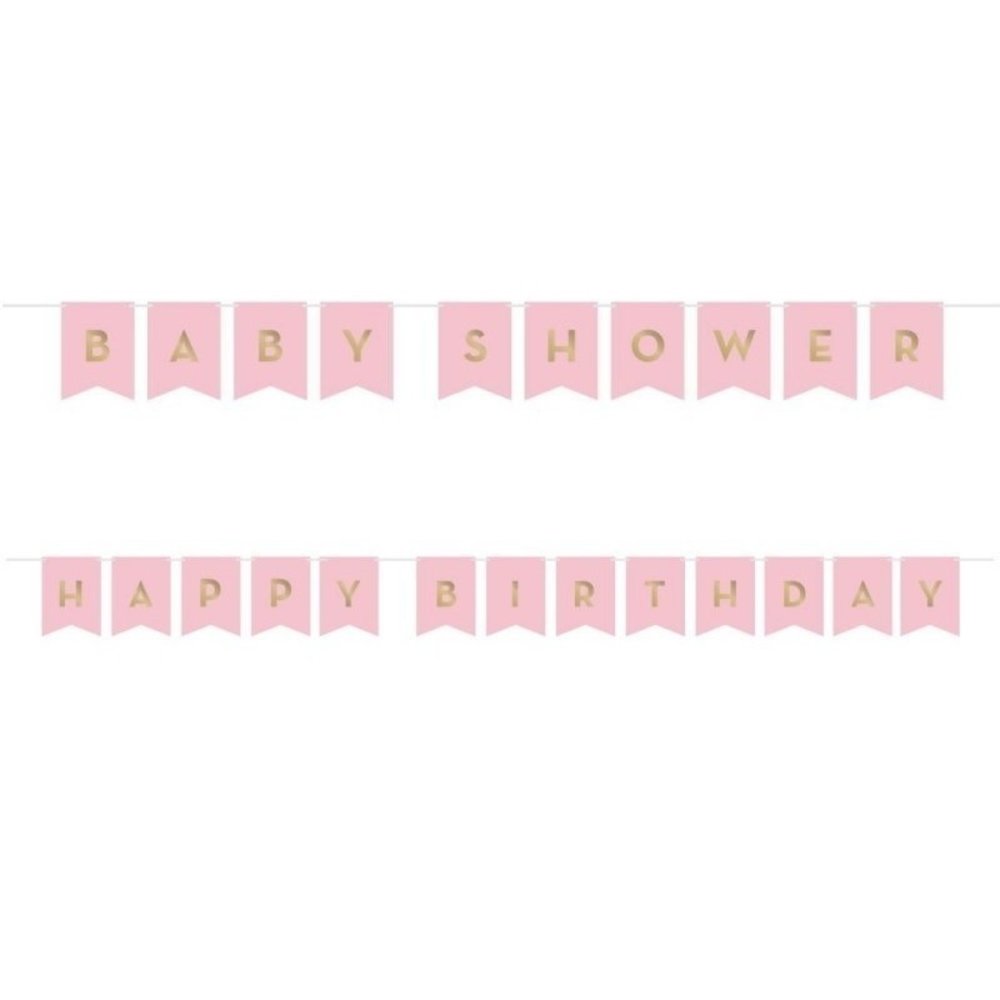 Creative Converting Letterlinger Babyshower Pink und Gold | 176x15cm