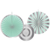 Folat Honeycombs fan set mint -silver - 3 pieces Folat Honeycombs fan set mint -silver - 3 pieces