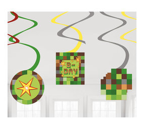 Amscan Hang decoration Swirls TNT Minecraft Party | 6 pieces Amscan Hang decoration Swirls TNT Minecraft Party | 6 pieces
