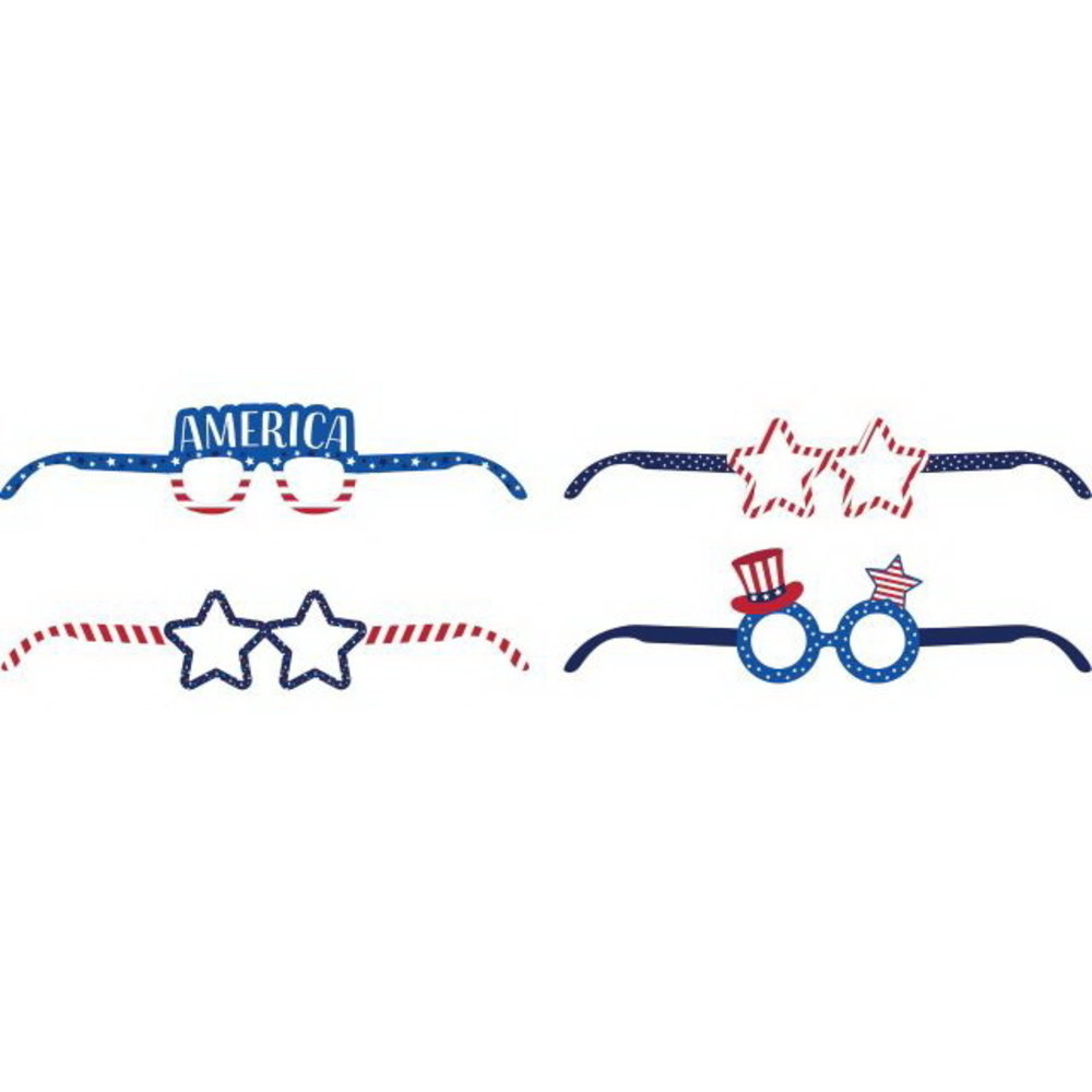 Creative Converting Amerikaanse brillen | per 4 stuks