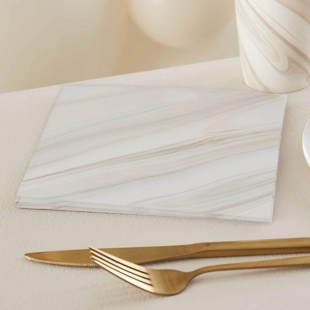 Ginger Ray Napkins en marbre naturel 33x33cm | 16 pièces Ginger Ray Napkins en marbre naturel 33x33cm | 16 pièces