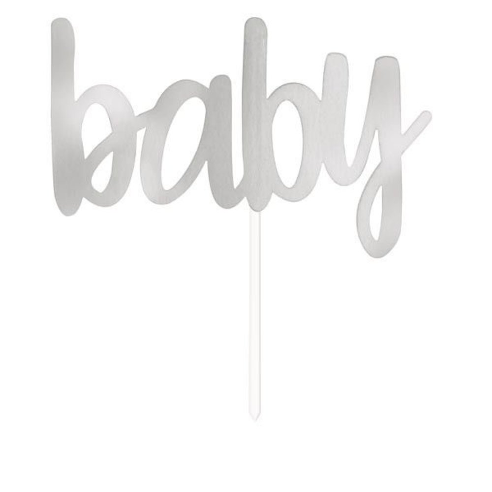 Unique Party Décoration pour gâteau de baby | argent métallique