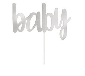 Unique Party Baby-Tortenaufleger | silbermetallic