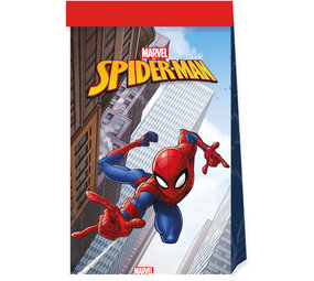 Procos Party Sacs à main Spiderman papier Crime Fighter 22x13x\7cm | 4 pièces