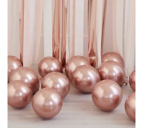 Ginger Ray 40 Chroom rose gouden ballonnen | per set