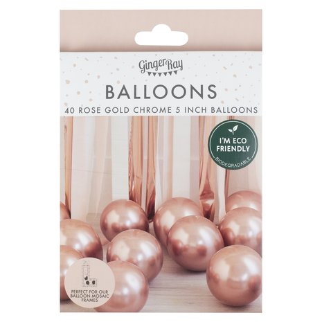 Ginger Ray 40 Chrome Rose Golden Balloons | per set Ginger Ray 40 Chrome Rose Golden Balloons | per set