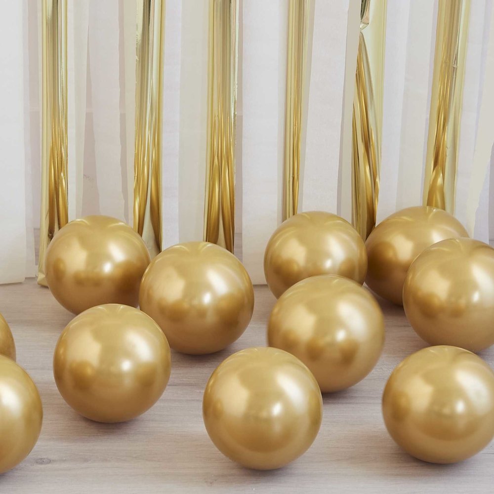 Ginger Ray 40 Chrome Golden Balloons | per set Ginger Ray 40 Chrome Golden Balloons | per set